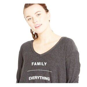 Good HYOUman Shirt XS Long Sleeve Tee Gray 'Family/Everything'